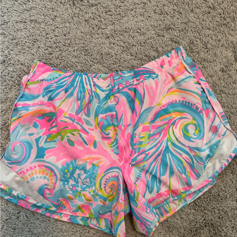 Lilly Pulitzer Luxletic Pink and Blue Athletic Shorts
